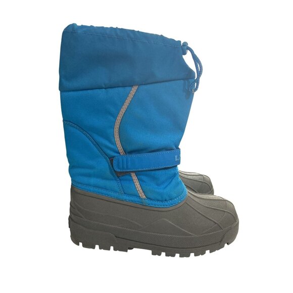 L.L. Bean big Kids Size 6 Blue & Gray Insulated Waterproof winter Boots shoes - Picture 4 of 7